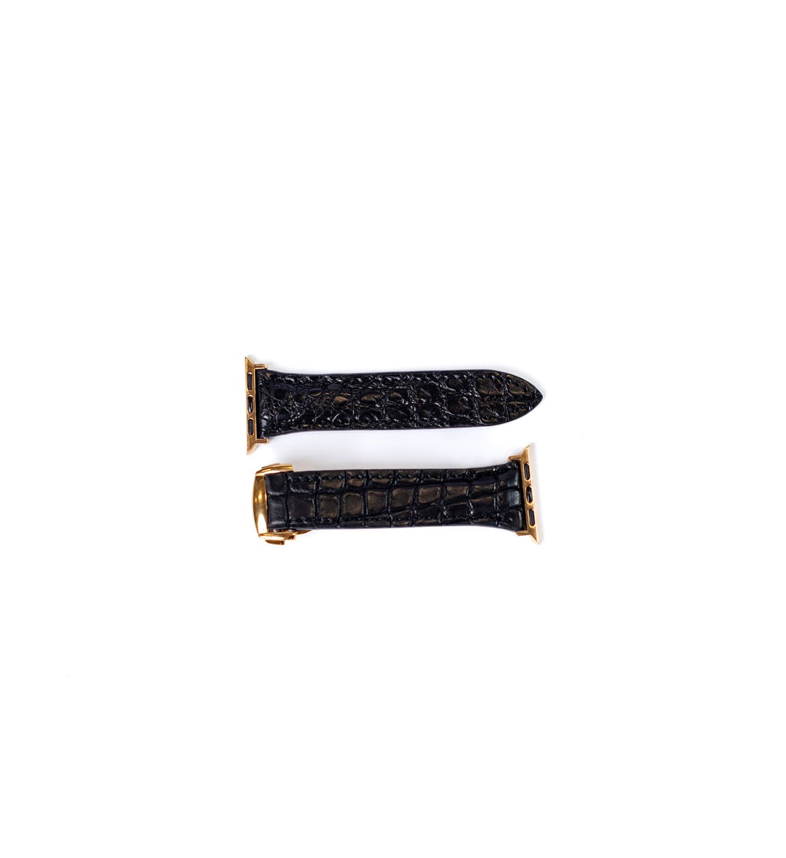 Premium Black Glazed Alligator Apple Watch Band