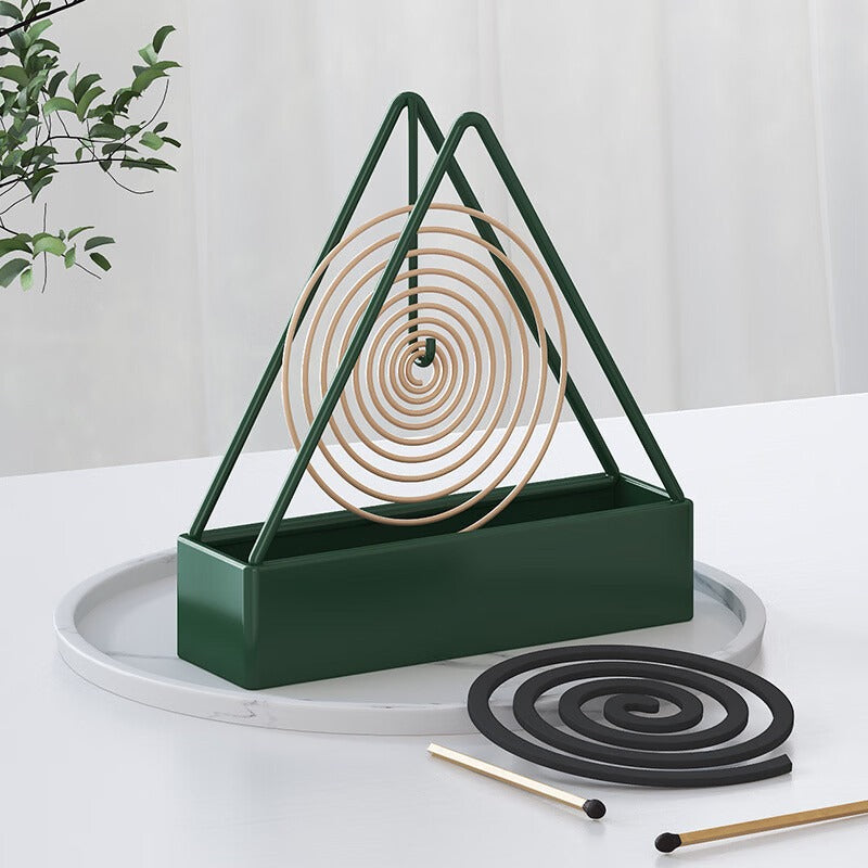 Soporte para espirales de mosquitos de hierro de 3 patas - Diseño de sándalo elegante