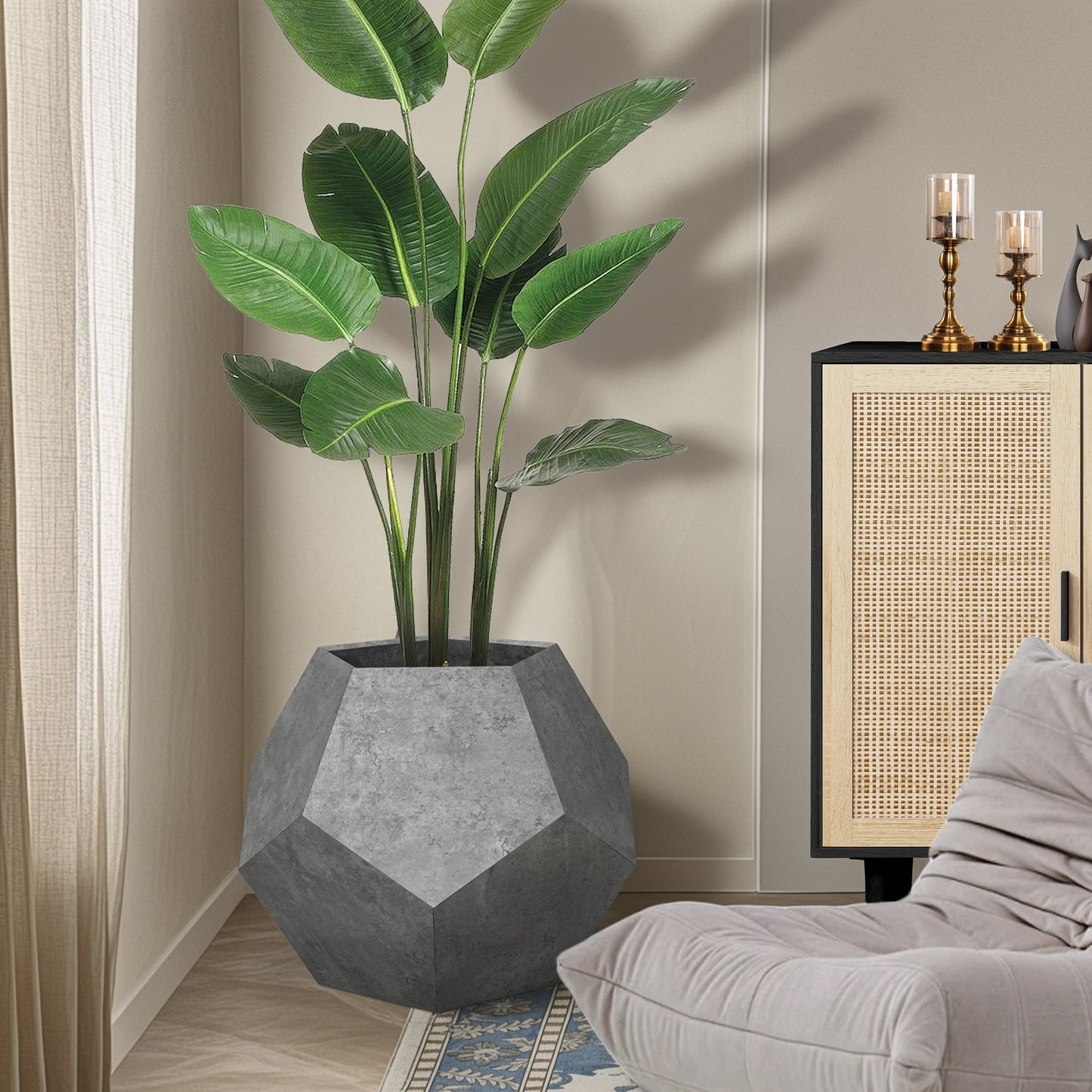 25.98"Modern Pet Furniture Cat Litter Side Table, Sofa Side Table, Planter MDF Multifunctional Furniture, Cement Gray - Korvel