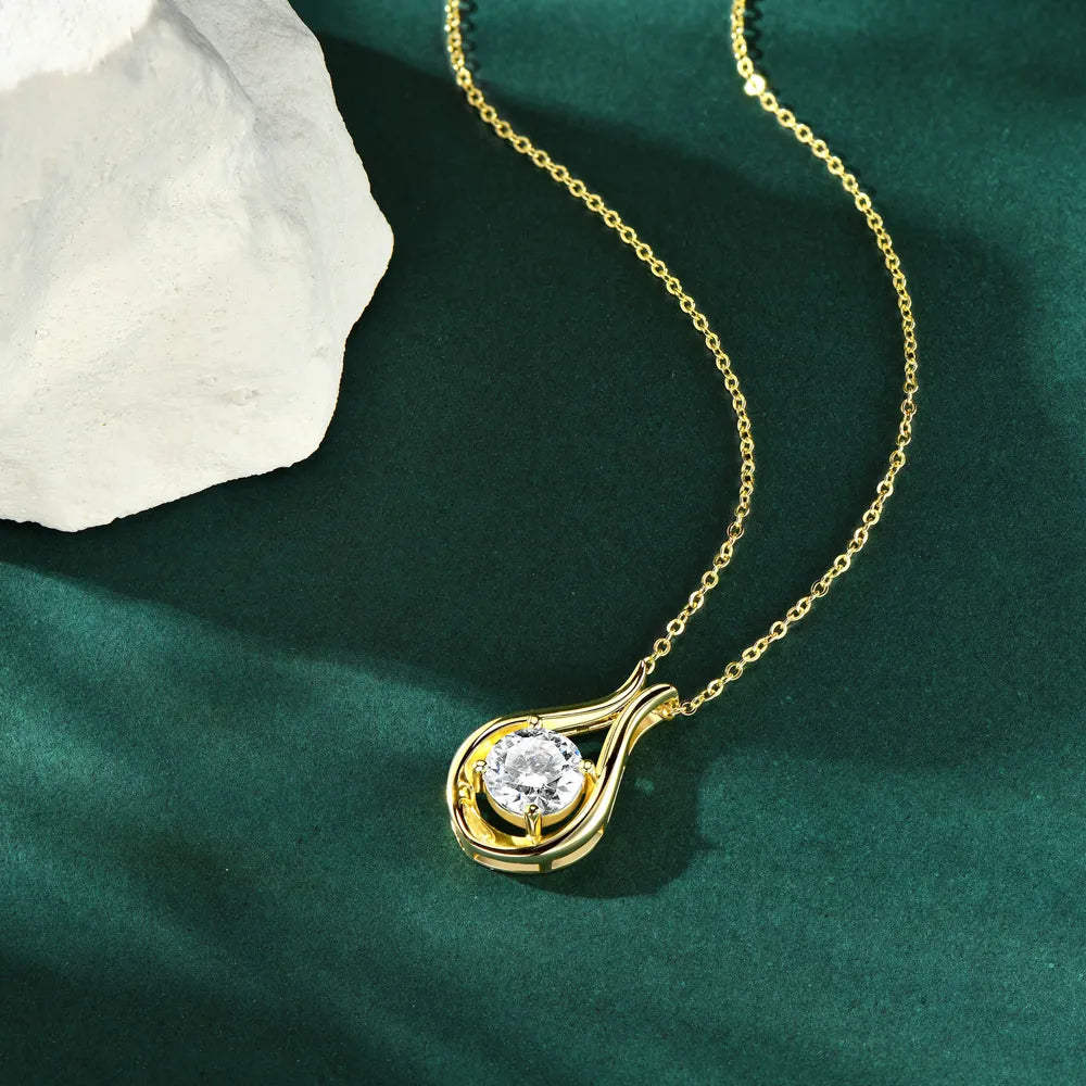 2 Carat Moissanite 925 Sterling Silver Pendant Necklace - Korvel