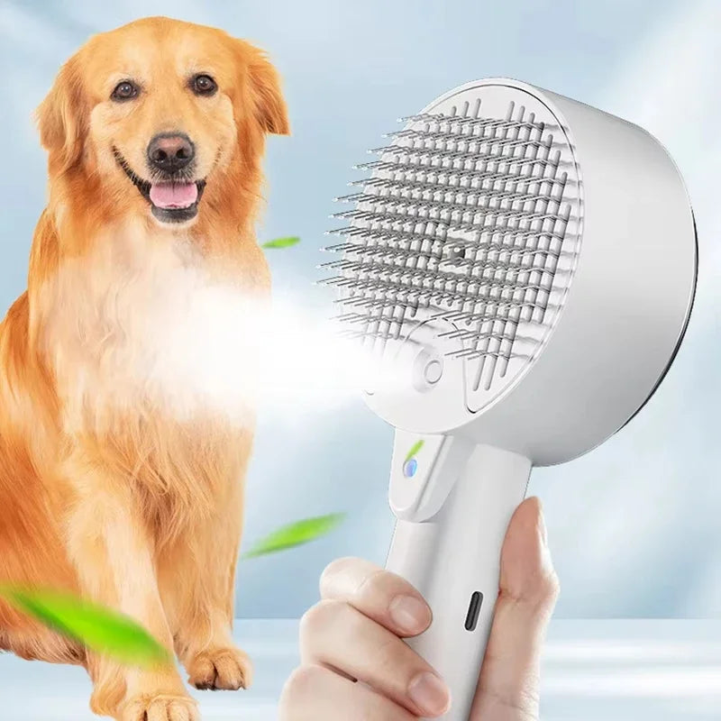 Pet Spray Massage Comb for Cats and Dogs with Electric Spray Water Steam Brush Kitten Pet Bath Brush Massage Pet Hair Remover - Korvel