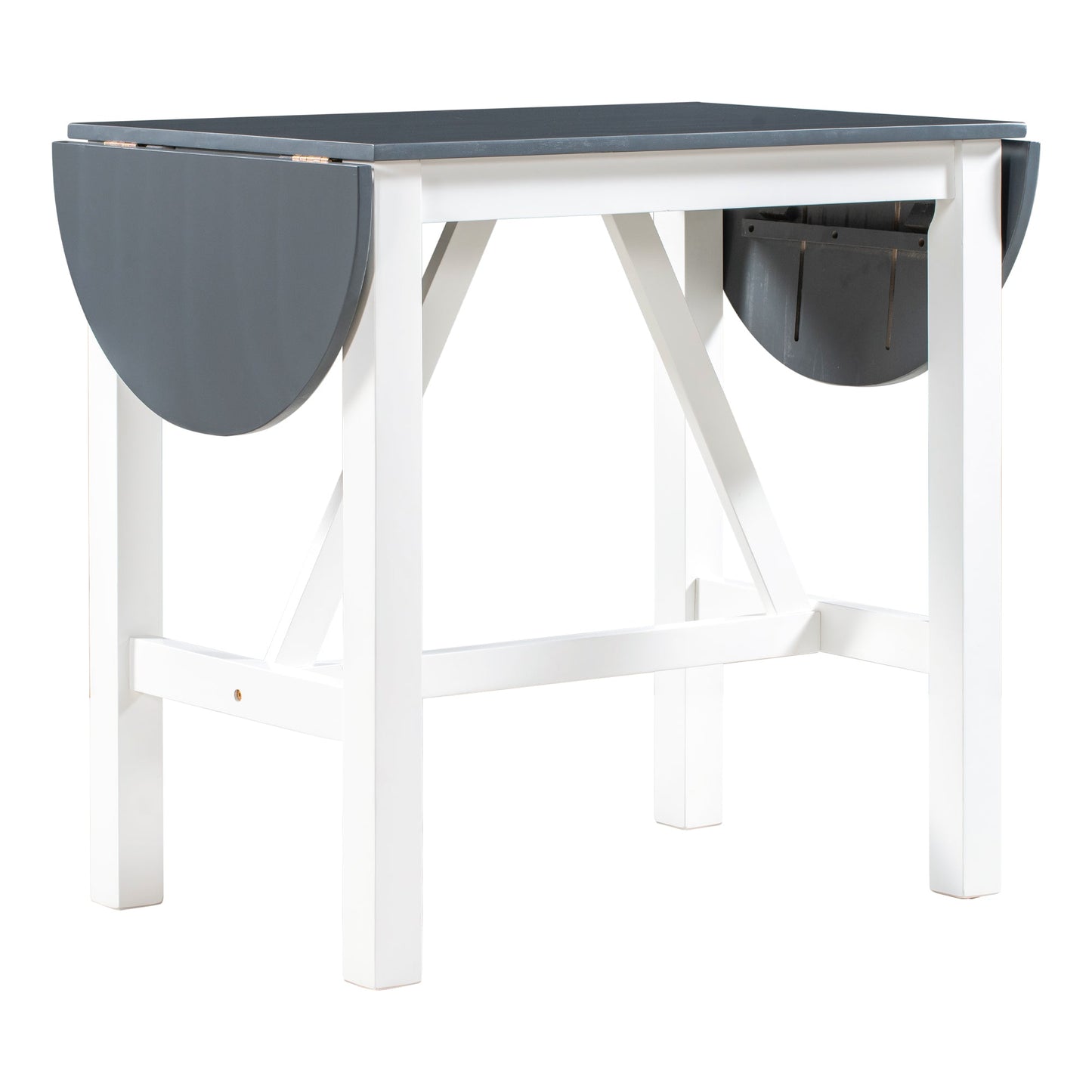 Ensemble de salle à manger surélevé en bois TOPMAX 3 pièces - Blanc et gris
