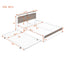 Queen Size Metal Platform Bed Frame with Trundle, USB Ports and Slat Support ,No Box Spring Needed White - Korvel