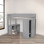 Wood Twin Size Loft Bed with Wardrobes and 2-Drawer Desk with Cabinet Gray - Korvel
