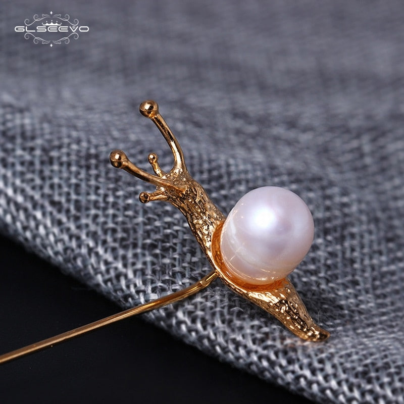 Broche en perles d'escargot fait main GLSEEVO pour femmes