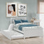 Twin size Platform Bed with Trundle White - Korvel