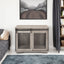 Farmhouse Dog Cage Crate Furniture with Sliding Barn Door, Farmhouse Wooden Dog Kennel End Table with Flip-top Plate Dog House - Korvel