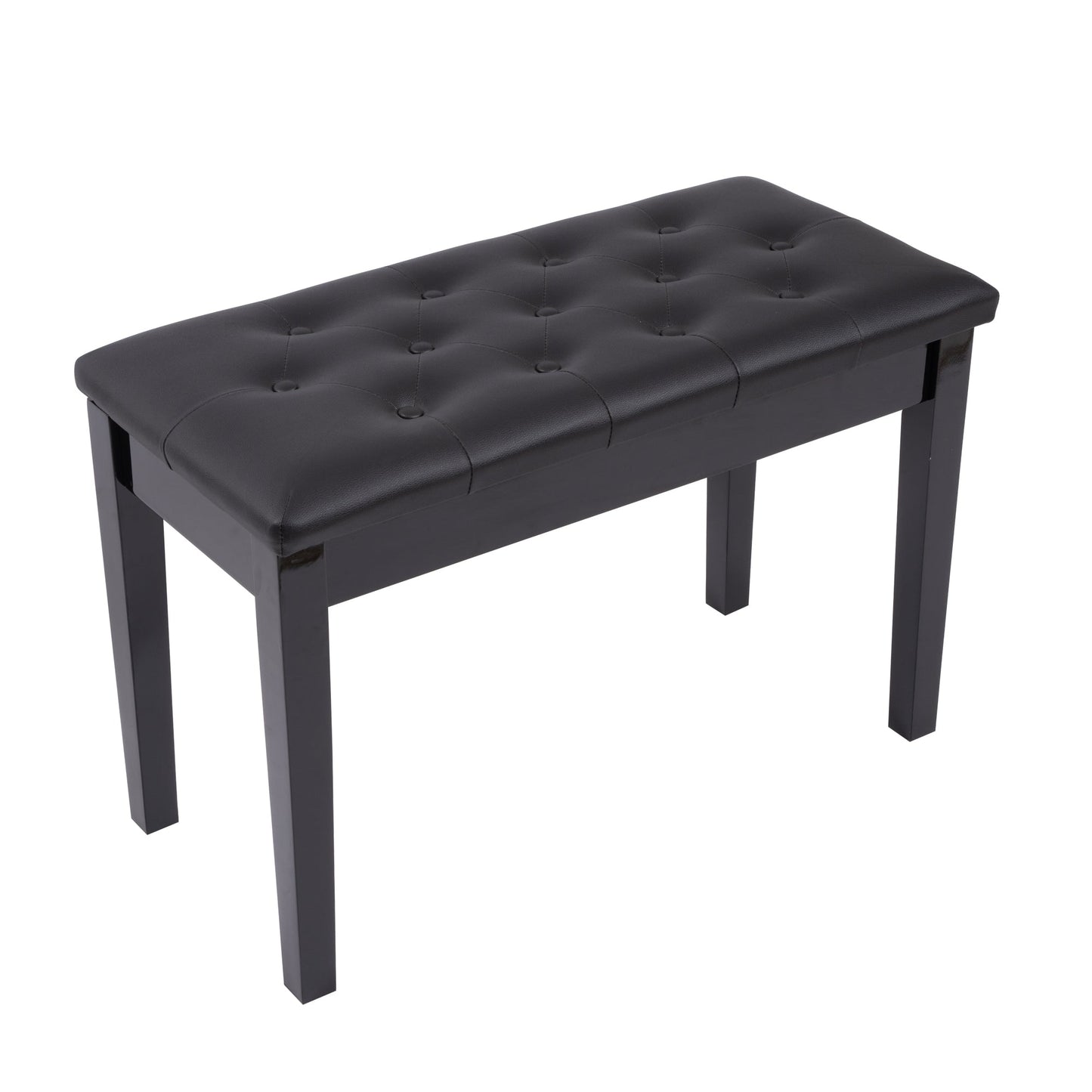 Elegant Piano Bench with Padded Cushion & Storage Compartment