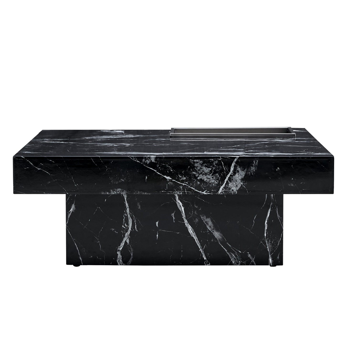 A modern and practical coffee table made of MDF material with black patterns - Korvel