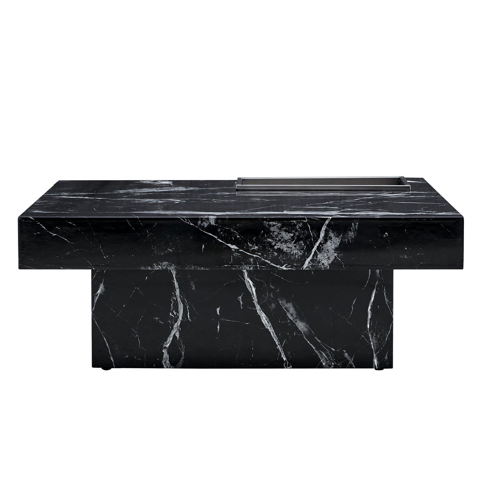 A modern and practical coffee table made of MDF material with black patterns - Korvel