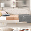 Full Size Upholstered Tufted Daybed in Beige