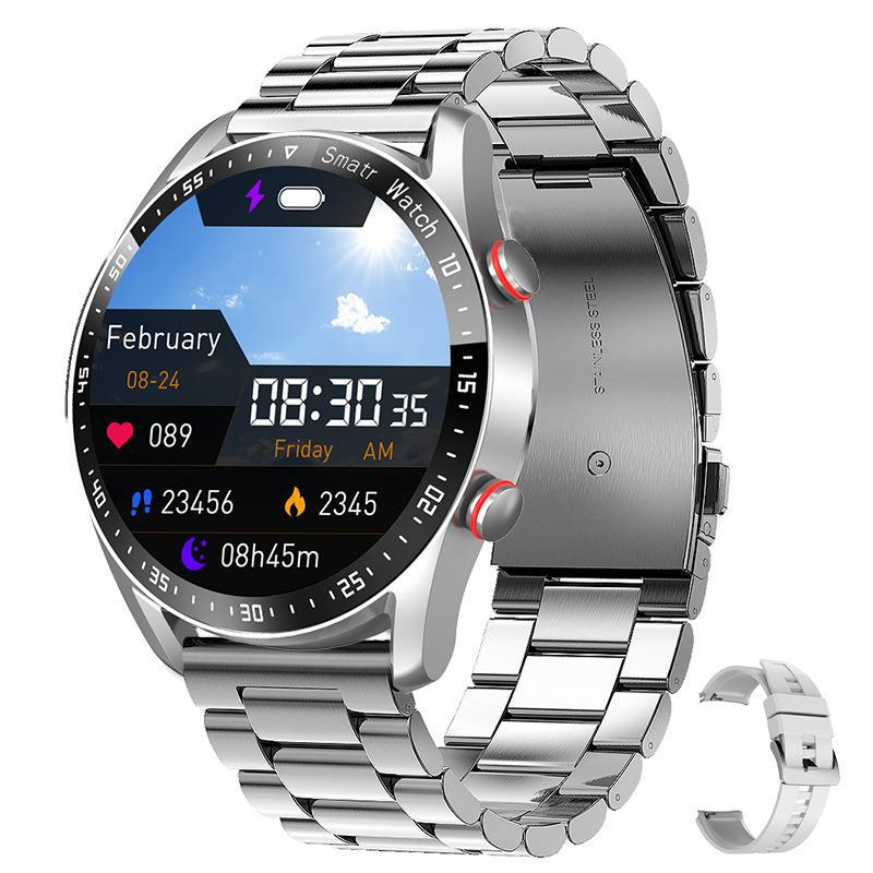 HW20 Smart Watch ECG+PPG Business Stainless Steel Strap 1.46 Large Screen Bluetooth Call Smart Watch - Korvel
