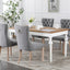 High-end Tufted Solid Wood Contemporary Flax Upholstered Linen Dining Chair with Wood Legs Nailhead Trim 2-Pcs Set Gray - Korvel