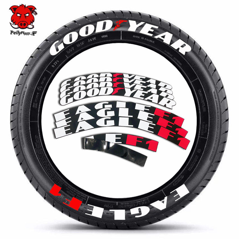 [One-piece set] Tire letter sticker one-piece set One-piece set Suitable for 4 tires No accessories included - Korvel