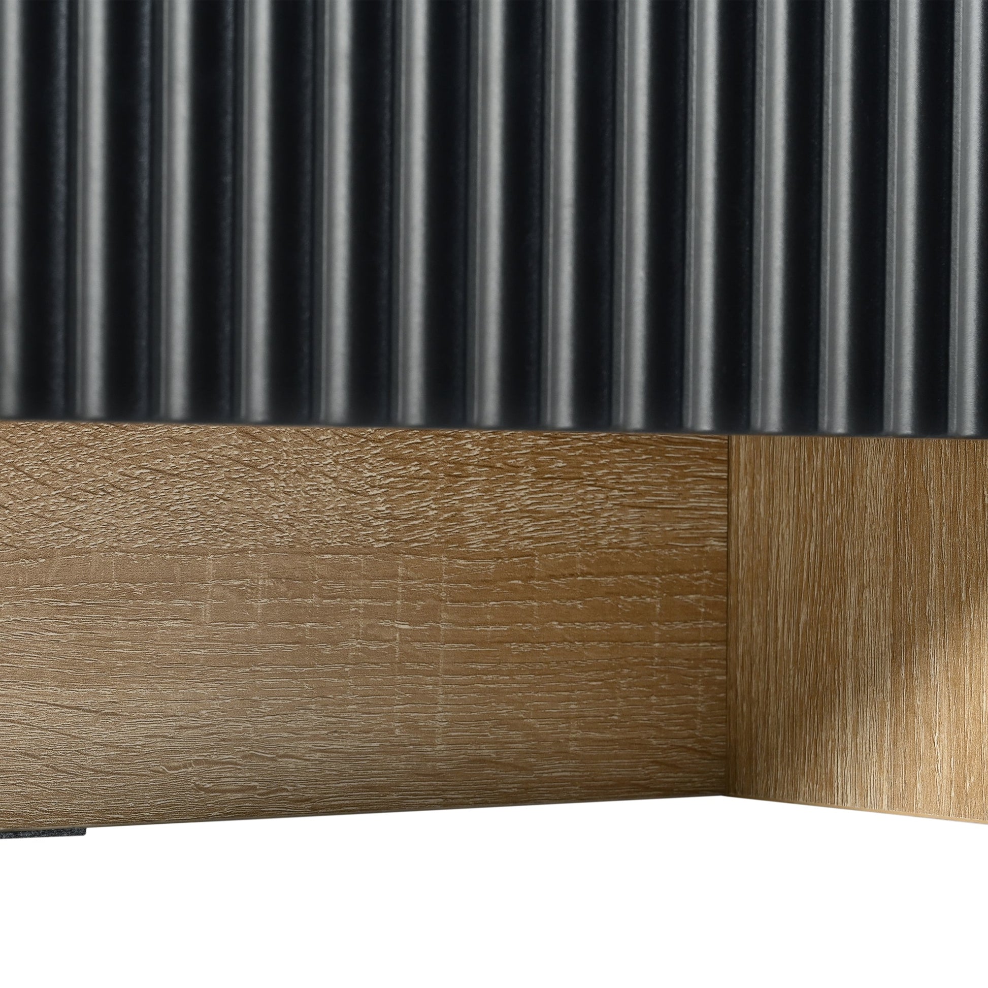 Luxury Fluted TV Stand for TVs Up to 80'', Modern Entertainment Center with Storage Cabinets & Drawers Black - Korvel