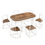 TOPMAX Modern 7-Piece Dining Table Set with Faux Marble Compact 55Inch Kitchen Table Set for 6  White+Cherry - Korvel