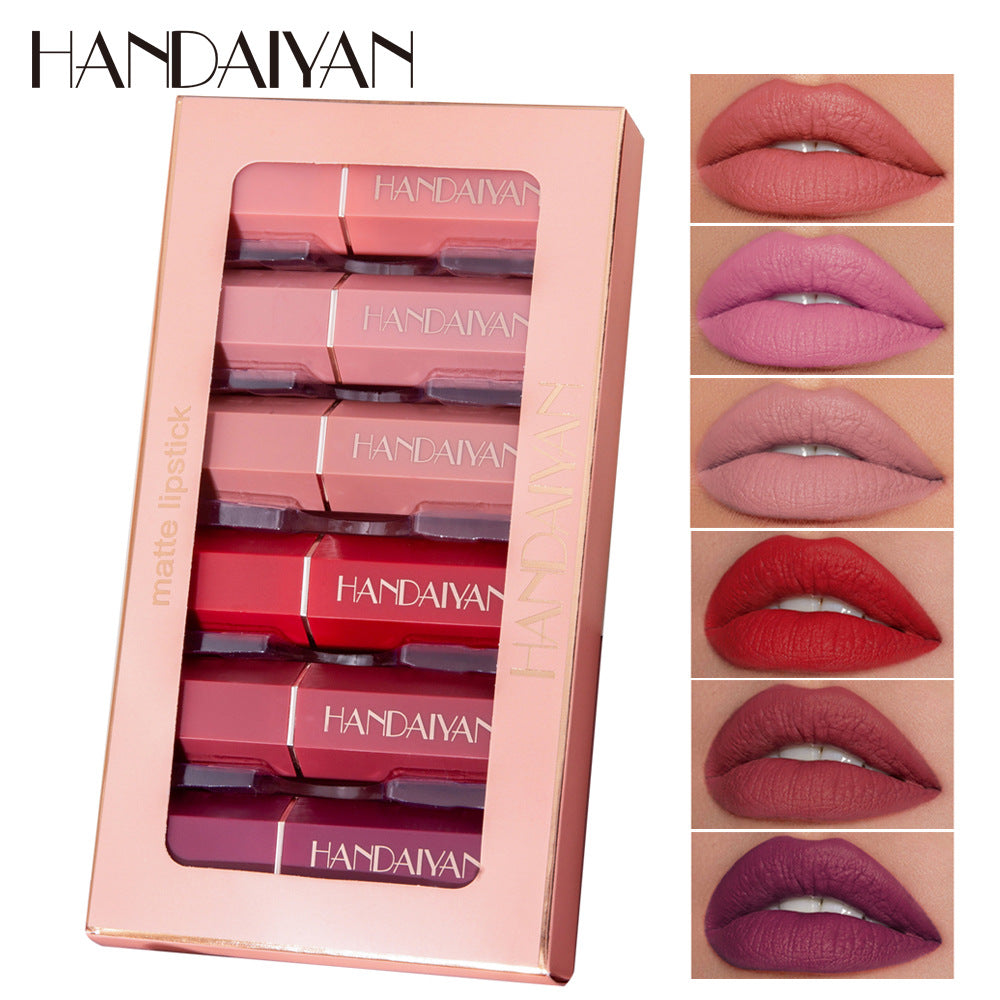 HANDAIYAN Coffret de Rouge à Lèvres Mat - 6 Teintes Premium