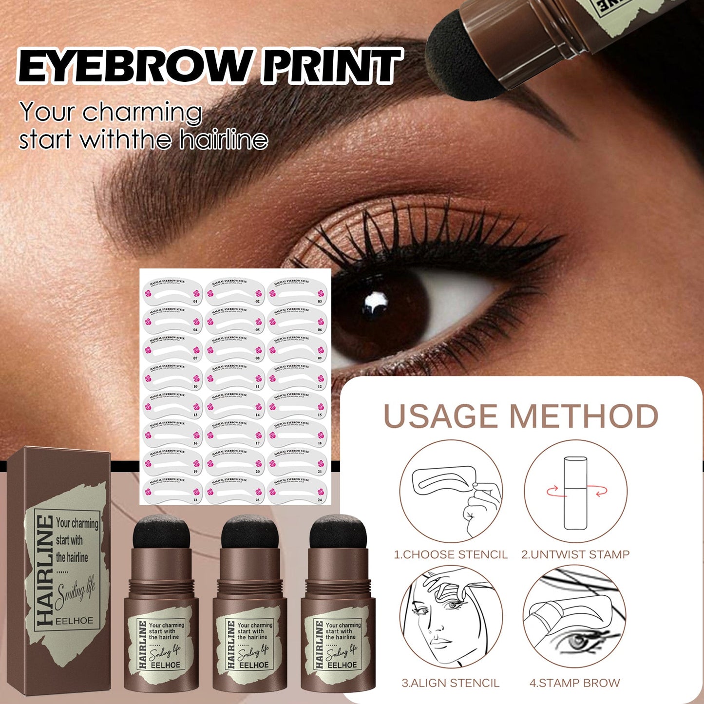 Hairline Brow Print - Quick and Natural Eyebrow Makeup