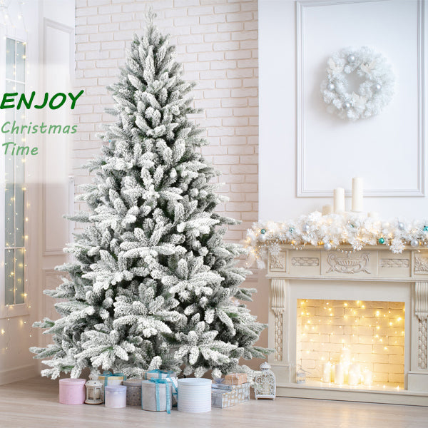 7FT Flocked Christmas Tree - Premium Artificial Decor
