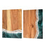 Acacia Wood and New Resin Cutting Board Wave Spliced Design Kitchen Fruit and Steak Board for Chopping Rectangle Wooden Boards - Korvel