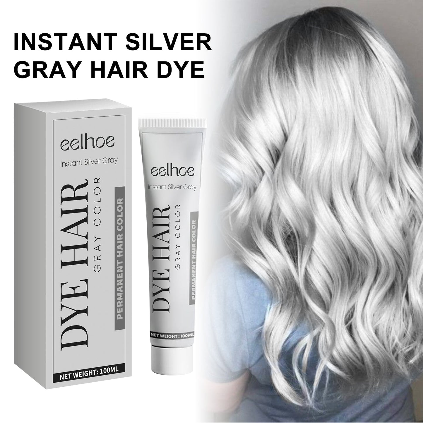 Gray Hair Balm Natural Hair Color Long Lasting, No Damage To Hair Easy To Color Easy To Clean Damp Hair Conditioner - Korvel