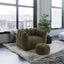 Soft Bean Bag Chair with High Resilient Foam(Chips)for living room and bedroom,Comfortable Square Lazy Sofa with Footstool - Korvel