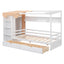 Twin Size House Bed with Two Drawers and Wardrobe - White