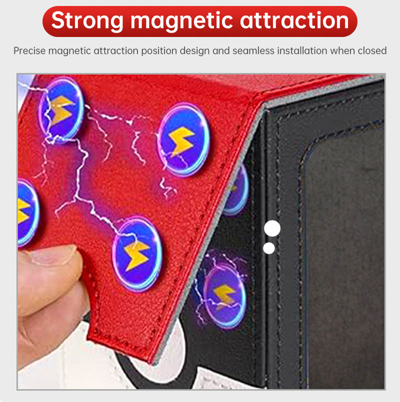 2025 New! Large - capacity Patchwork Windowed Vertical Card Box, 100+ Double - sleeved Cards - Korvel