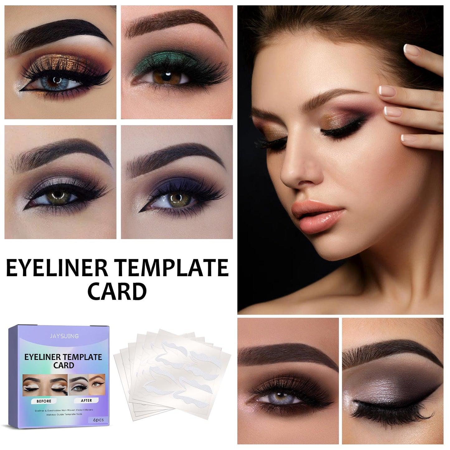 Beginner Eyeliner Assist Template, Lazy Beginner Beauty Tool Quick Makeup Eye Makeup Artefact - Korvel