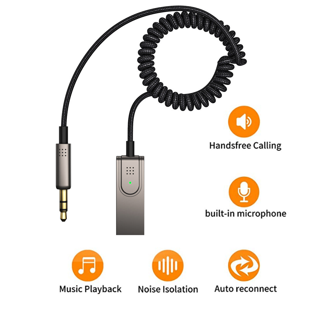 AUX car Bluetooth connection cable, USB car audio cable, audio call navigation conversion cable - Korvel