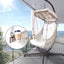 Swing Egg Chair with Stand Indoor Outdoor Wicker Rattan Frame 350lbs Capacity Hammock Chair for Patio Bedroom with Sunshade Clot - Korvel