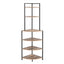 6-story corner open bookshelf modern bookshelf wooden frame independent bookshelf unit, country brown - Korvel