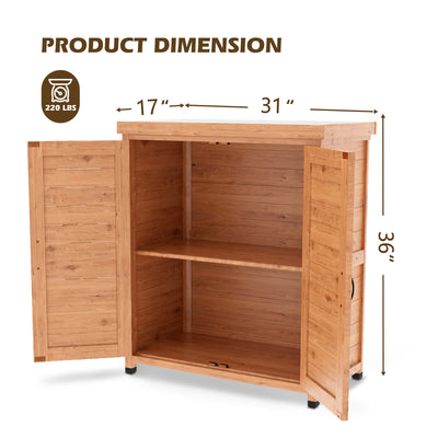 Potting Bench with Storage Cabinet and Metal Table Top for Outdoor Patio,Outdoor Work Station Table - Korvel
