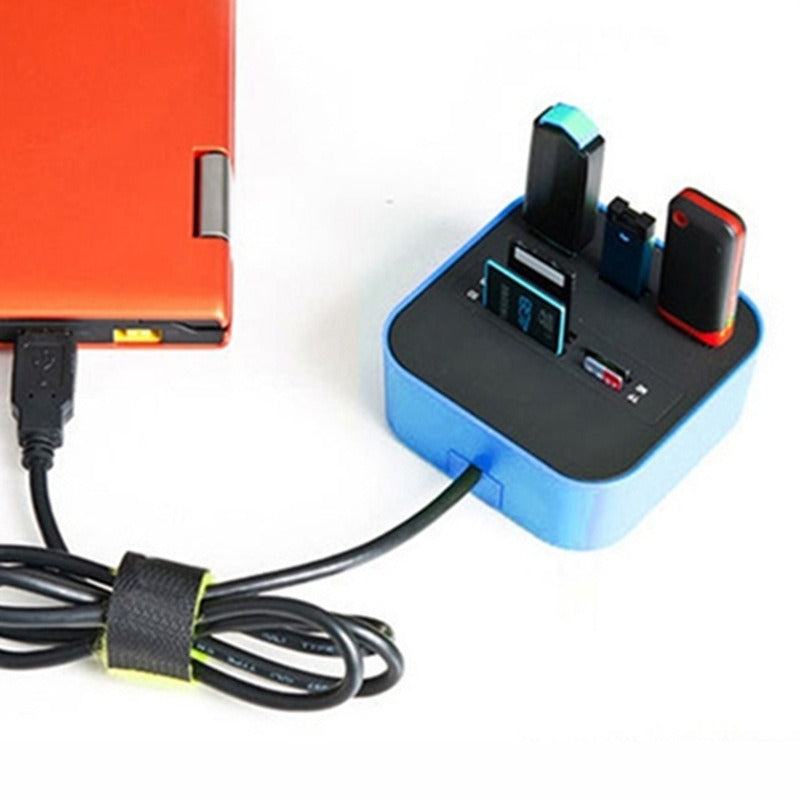 USB HUB Combo All In One USB 2.0 Micro SD High Speed Card Reader 3 Ports Adapter Connector For Tablet PC Computer Laptop - Korvel