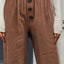 Decorative Button High Waist Pants