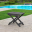Outdoor Folding Wooden Side Table, Dark Gray, 15"D x 22.75"W x 18.25"H - Korvel