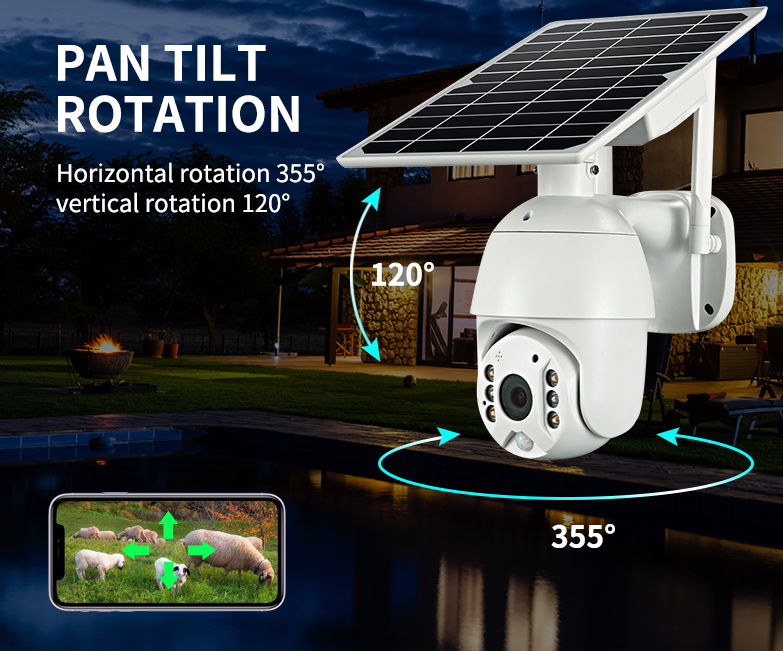 Brand 4G SIM Card WIFI Solar Battery PTZ Camera 1080P Outdoor Waterproof  PIR Alarm Motion Detection P2P CCTV Camera - Korvel
