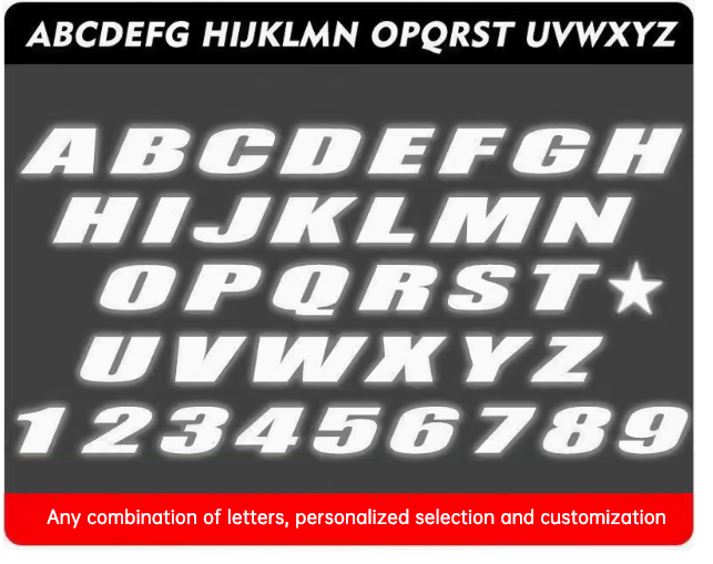 Personalized 3D Reflective Tire Letter Stickers