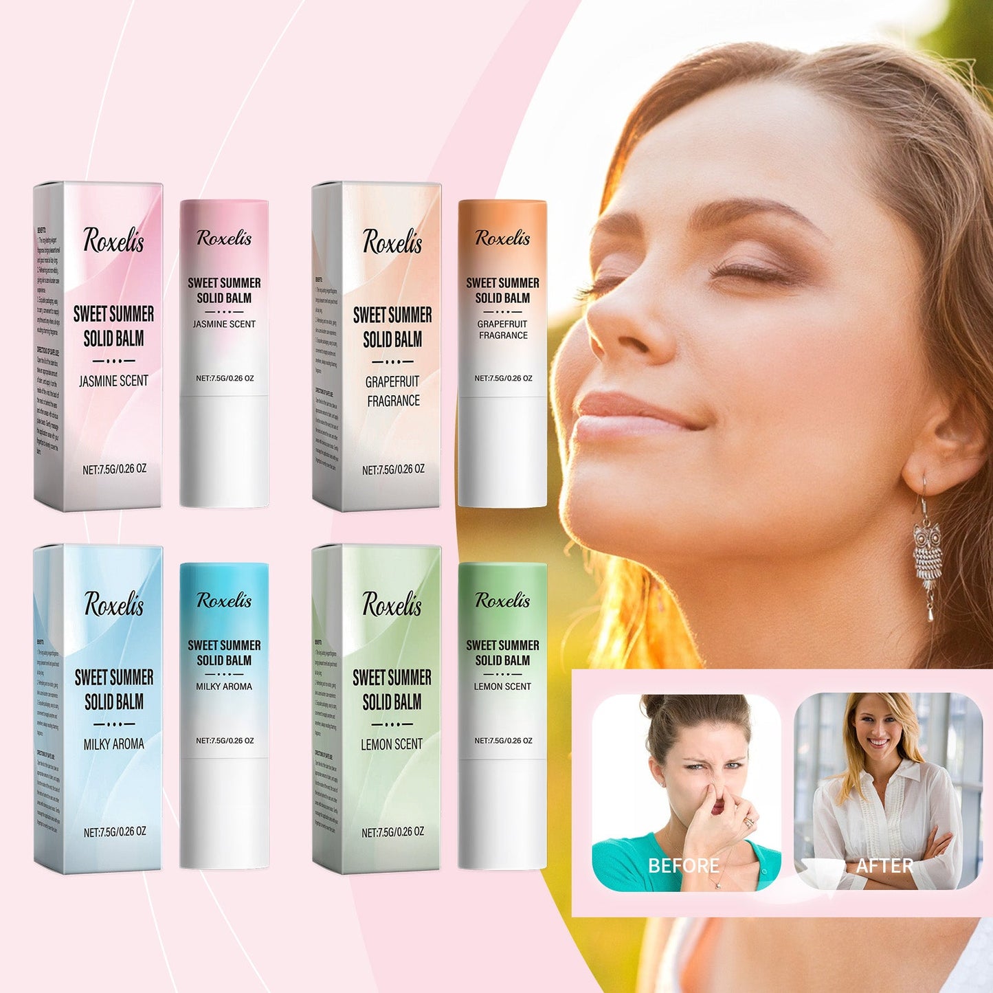 Sweet Summer Solid Balm Series Fresh And Elegant Portable Care Solid Balm With Fragrance And Charm - Korvel
