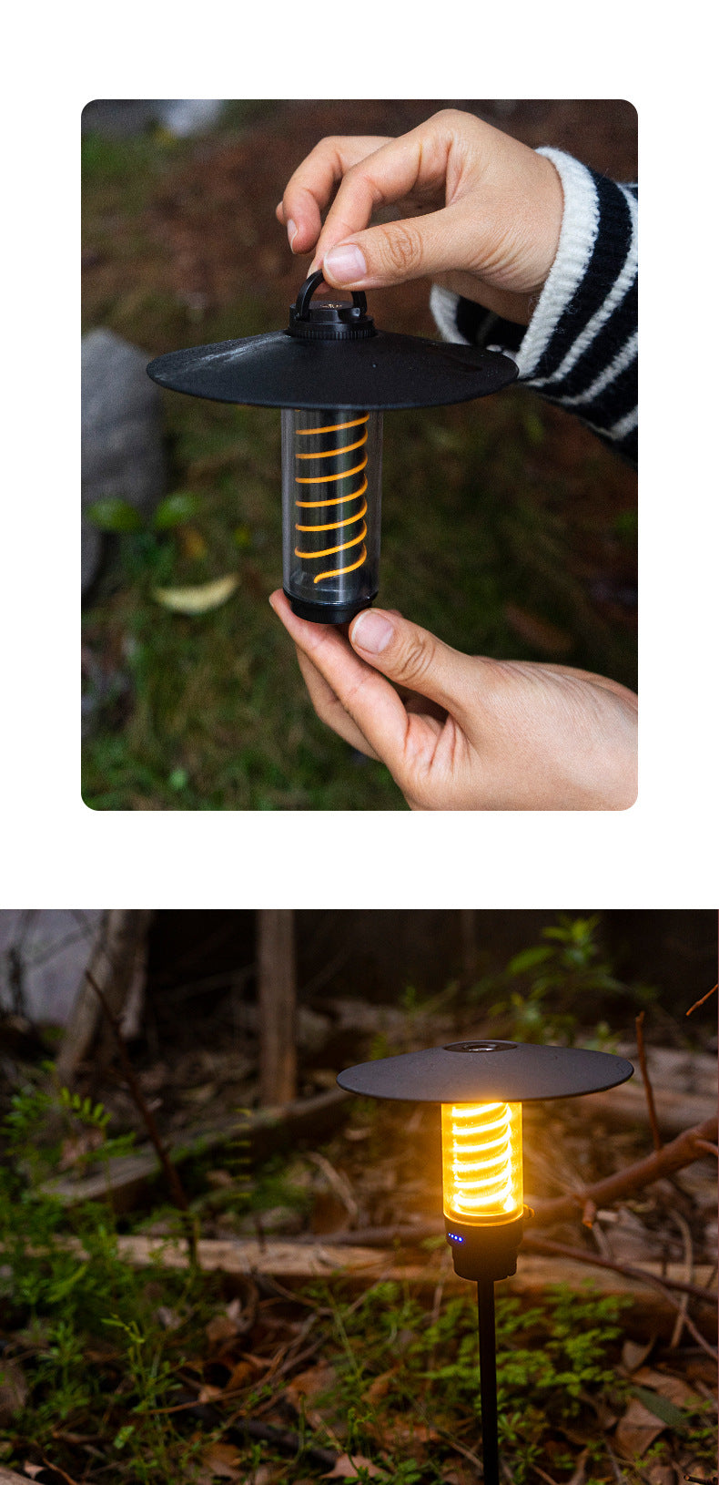 Lampe de camping portable pour extérieur avec trépied