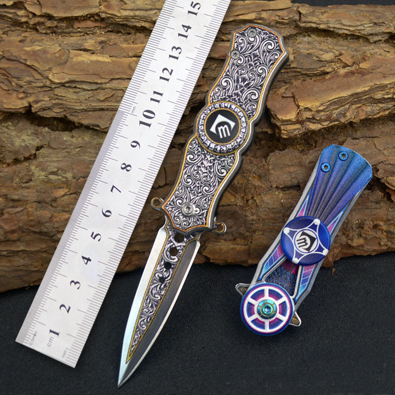 Fingertip Gyro Folding Knife EDC Multi-Function Folding Knife Outdoor Camping Survival Pocket Knife High Hardness Knife - Korvel