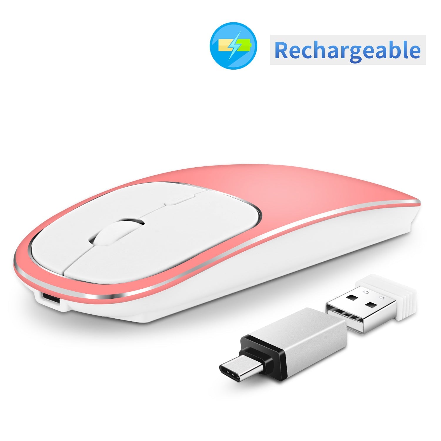 Wireless Mouse Charging Silent 2.4G Mouse Male and Female Portable Desktop Notebook Office - Korvel