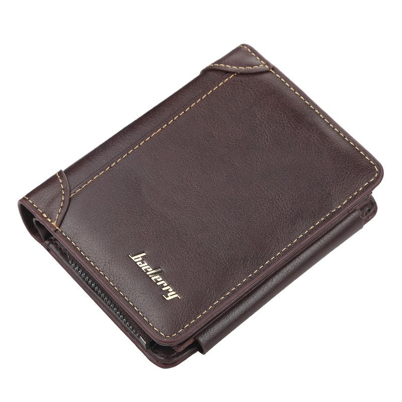 Cartera con cremallera corta para hombres - Elegante y funcional