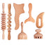 Beech wood therapy scraping cup, meridian dredging roller, tendon rolling stick, scraping board, head massager, massage set - Korvel