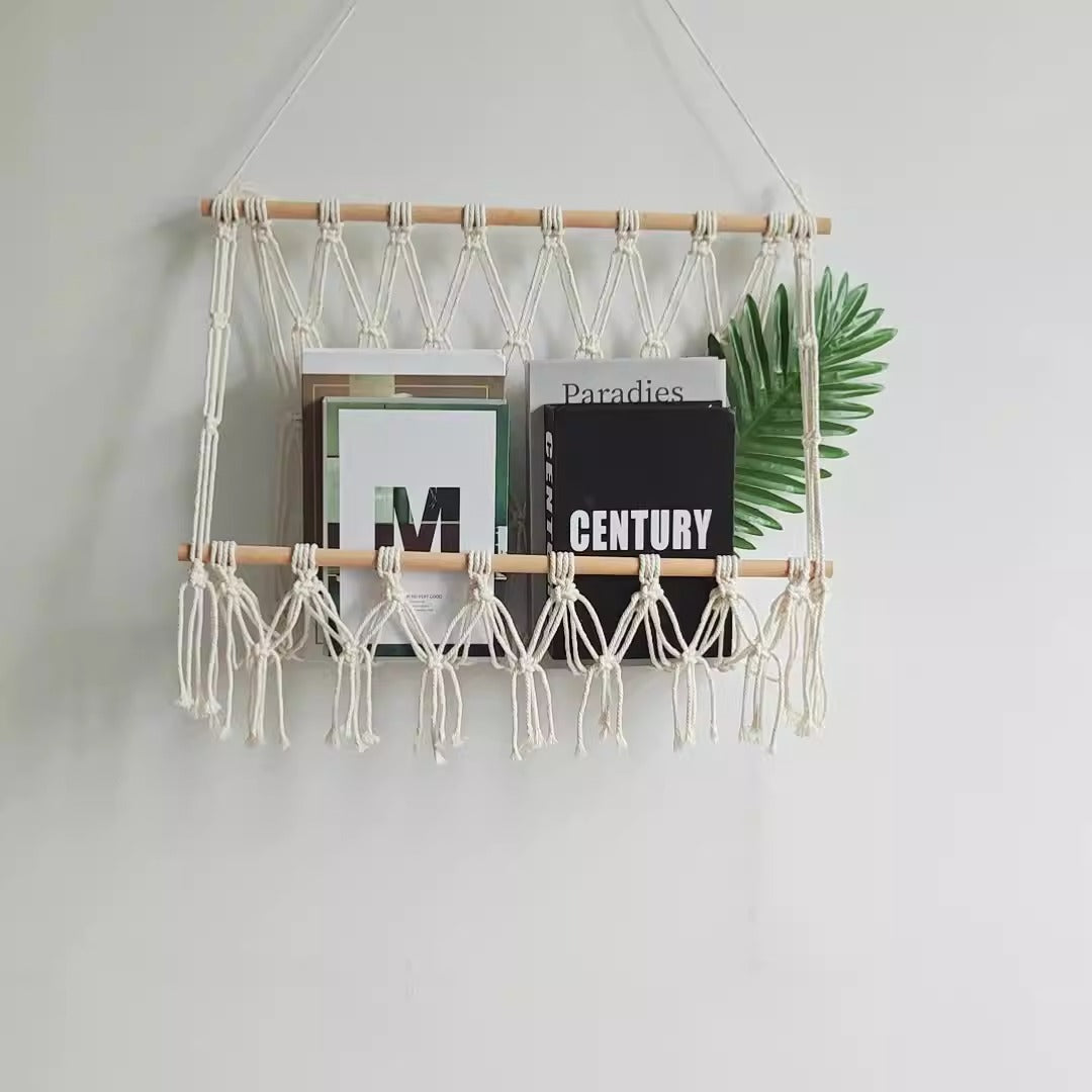 Creative wall decoration cotton rope woven mesh bag toy hammock storage tapestry - Korvel