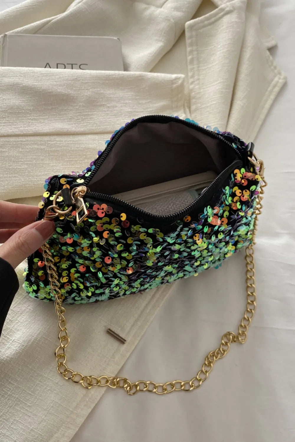 Sequin Removable Strap Shoulder Bag - Korvel