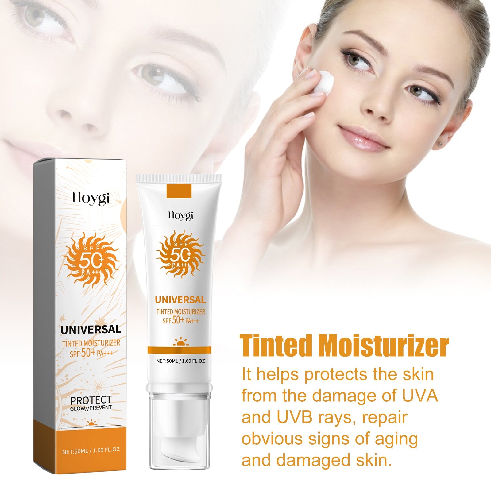 Tinted Moisturizer, Outdoor UV Protection Brightening Skin Hydrating Protective Cream - Korvel