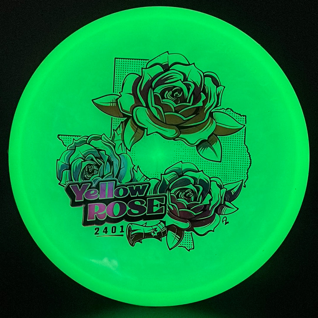 Alpha Glow Yellow Rose - First Run Disc Golf Putter