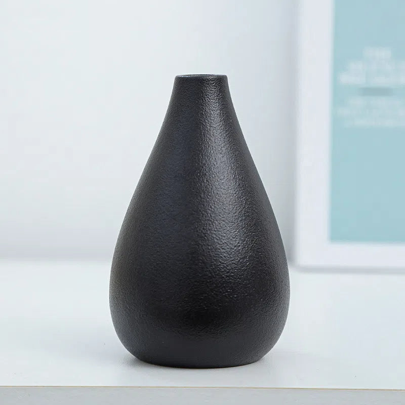 Coarse pottery vase ceramic black tea ceremony flower arrangement vase flower arrangement - Korvel