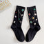 Luxury Black Chain Stacked Crew Socks for Women